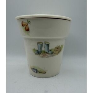 Aynsley Edwardian Kitchen Garden Fine Bone China Planter & Underplate England